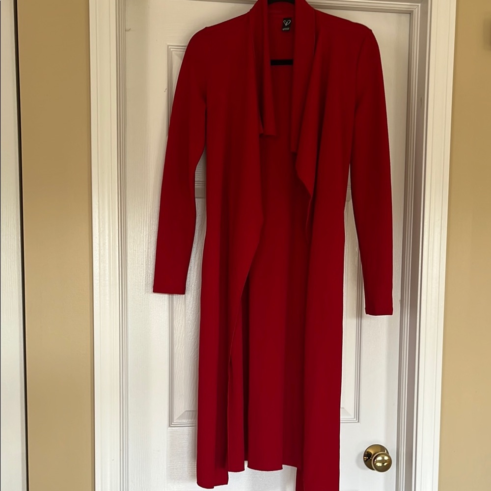 Red Longline Cardigan